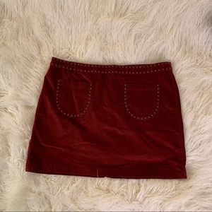 Mossimo garnet studded velvet skirt